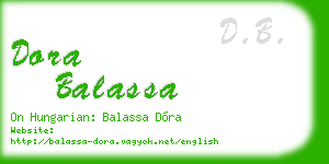dora balassa business card