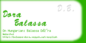 dora balassa business card